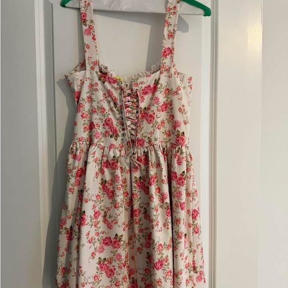 Floral Pink and Cream Dress - Picture 2 of 2